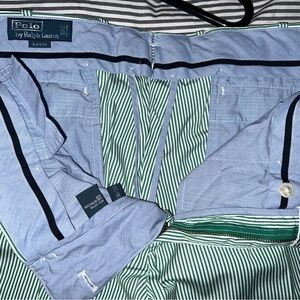 Polo Ralph Lauren Striped Pants Green and White